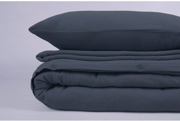 Постільна білизна вафельна Waffle 200х220 см indigo індиго