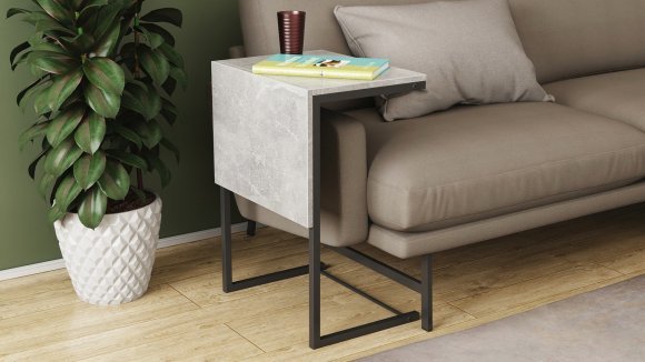Стіл журнальний приставний Террі Комбо Ferrum-decor 345x662x440 Чорний метал ДСП Бетон 16 мм (FRD-105142) Стіл журнальний приставний Террі Комбо Ferrum-decor 345x662x440 Чорний метал ДСП Бетон 16 мм (FRD-105142)