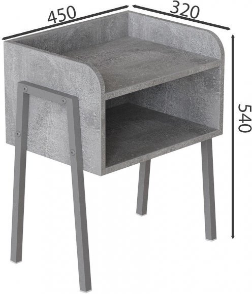 Тумба модульна Ferrum-decor Джузі 540x450x320 метал Сірий ДСП Бетон16 мм (FRD-102988) Тумба модульна Ferrum-decor Джузі 540x450x320 метал Сірий ДСП Бетон16 мм (FRD-102988)
