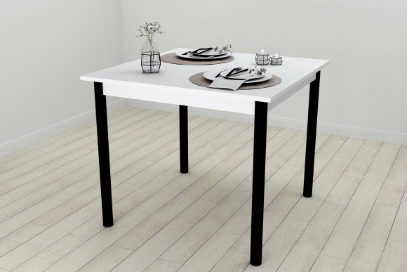 Стіл кухонний Ferrum-decor Агата 75x80x80 Чорний ДСП Біле 16мм (FRD-106254) Стіл кухонний Ferrum-decor Агата 75x80x80 Чорний ДСП Біле 16мм (FRD-106254)