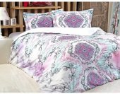 Постільна білизна Saten Digital Violet євро 200х220 см