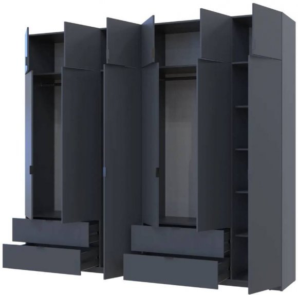 Шафа для одягу Doros Лукас Графіт 3+3 ДСП 270х50х240 DRS-011695 (42005117) Шафа для одягу Doros Лукас Графіт 3+3 ДСП 270х50х240 DRS-011695 (42005117)