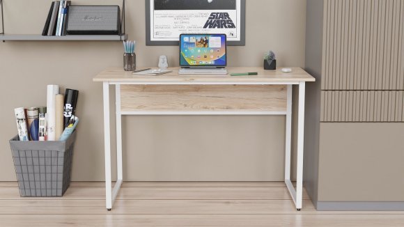 Комп'ютерний стіл Ferrum-decor Коді 75x120x70 білий ДСП Дуб Сан-Марино 16мм (FRD-101224)