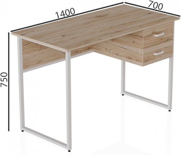 Комп'ютерний стіл Ferrum-decor Дакота 75x140x70 білий ДСП Дуб Сан-Марино16мм (FRD-102129)