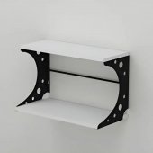 Настінна полиця Ferrum-decor Букін 330x700x240 метал Чорний ДСП Біле 16 мм (FRD-102884)