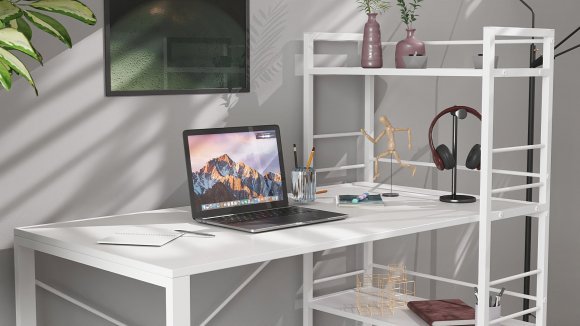 Письмовий стіл Ferrum-decor Серії Конект з етажеркою 75x120x600 білий ДСП Біле 16мм (FRD-104225) Письмовий стіл Ferrum-decor Серії Конект з етажеркою 75x120x600 білий ДСП Біле 16мм (FRD-104225)