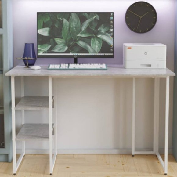 Стіл письмовий Кевін Ferrum-decor 75x120x60 Білий метал ДСП Бетон 32 мм (FRD-106553) Стіл письмовий Кевін Ferrum-decor 75x120x60 Білий метал ДСП Бетон 32 мм (FRD-106553)