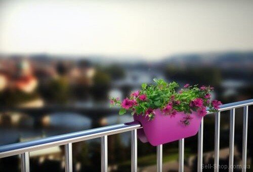 Кашпо на перила Balconia 60 см коричневий 411138172