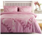 Постільна білизна Eva рожеве сатин євро 200х220 см