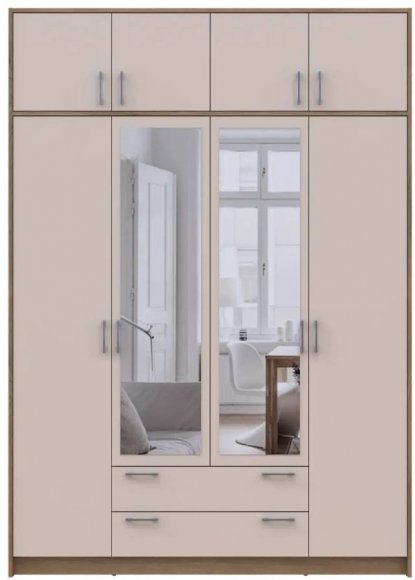 Антресоль Doros Ронді Дуб Артизан/Кашемір 4 ДСП 160х52х41 DRS-011601 (80737833)