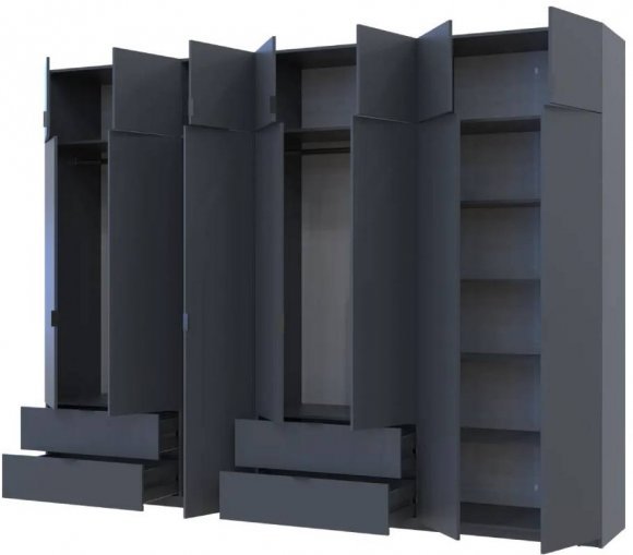 Шафа для одягу Doros Лукас Графіт 3+4 ДСП 280х50х240 DRS-011696 (42005121) Шафа для одягу Doros Лукас Графіт 3+4 ДСП 280х50х240 DRS-011696 (42005121)