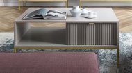 Стіл журнальний Perfect Home Нова / Nova з 2 шухлядами та золотими ніжками L104 Сірий (PFH-091252)