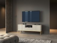 Тумба під телевізор Perfect Home Нова / Nova 2-дверна з 1 шухлядою і золотими ніжками RTV154 Кашемір (PFH-091228) Тумба під телевізор Perfect Home Нова / Nova 2-дверна з 1 шухлядою і золотими ніжками RTV154 Кашемір (PFH-091228)