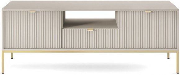 Тумба під телевізор Perfect Home Нова / Nova 2-дверна з 1 шухлядою і золотими ніжками RTV154 Кашемір (PFH-091228)