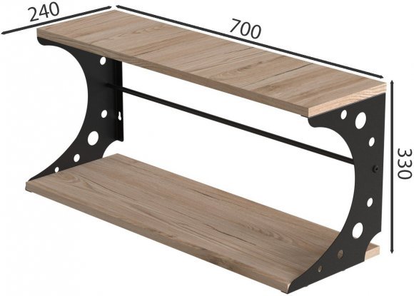 Настінна полиця Ferrum-decor Букін 330x700x240 метал Чорний ДСП Дуб Сан-Марино 16 мм (FRD-102885) Настінна полиця Ferrum-decor Букін 330x700x240 метал Чорний ДСП Дуб Сан-Марино 16 мм (FRD-102885)