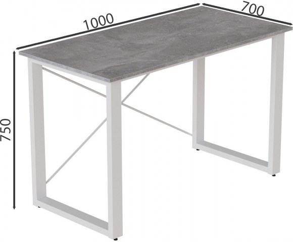 Письмовий стіл Ferrum-decor Драйв 750x1000x700 Білий метал ДСП Бетон 16 мм (FRD-103170) Письмовий стіл Ferrum-decor Драйв 750x1000x700 Білий метал ДСП Бетон 16 мм (FRD-103170)