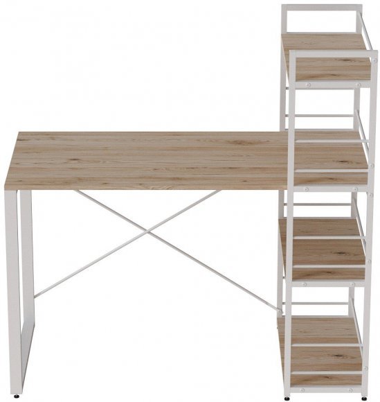 Письмовий стіл Ferrum-decor Серії Конект з етажеркою 75x120x60 білий ДСП Дуб Сан-Марино 16мм (FRD-104226) Письмовий стіл Ferrum-decor Серії Конект з етажеркою 75x120x60 білий ДСП Дуб Сан-Марино 16мм (FRD-104226)