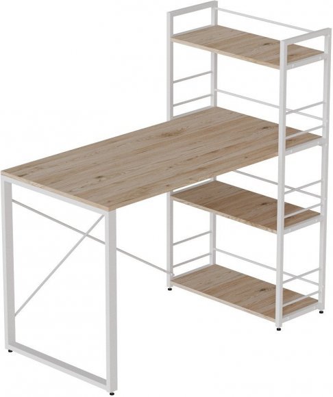 Письмовий стіл Ferrum-decor Серії Конект з етажеркою 75x120x60 білий ДСП Дуб Сан-Марино 16мм (FRD-104226) Письмовий стіл Ferrum-decor Серії Конект з етажеркою 75x120x60 білий ДСП Дуб Сан-Марино 16мм (FRD-104226)