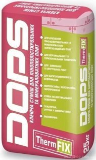 Клейова суміш для пінополістирольних та мінераловатних плит DOPS ThermFIX ЗИМА Клейова суміш для пінополістирольних та мінераловатних плит DOPS ThermFIX ЗИМА