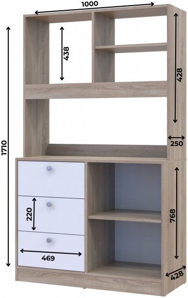 Міні-кухня Doros Лея ДСП 100х43х171 см Дуб сонома/Білий (DRS-011436)