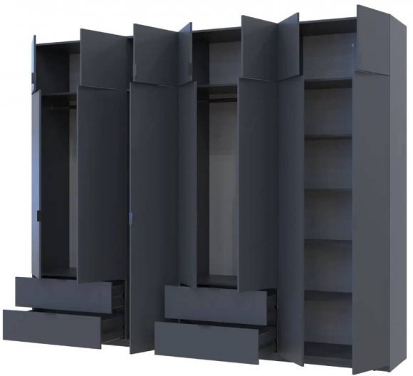 Шафа для одягу Doros Лукас Графіт 3+4 ДСП 295х50х240 DRS-011697 (42005125) Шафа для одягу Doros Лукас Графіт 3+4 ДСП 295х50х240 DRS-011697 (42005125)