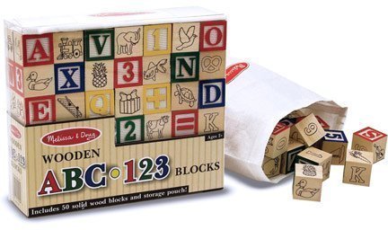 Melissa & Doug Деревянная азбука/цифры на кубиках, MD1900
