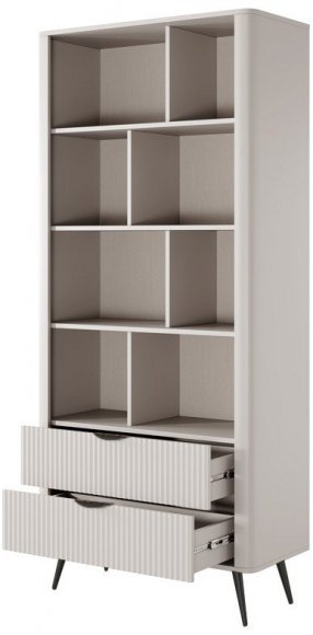 Стелаж Perfect Home Ланте / Lante 2S з 2 шухлядами і чорними ніжками Беж (PFH-091173)