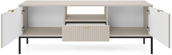 Тумба під телевізор Perfect Home Нова / Nova 2-дверна з 1 шухлядою і чорними ніжками RTV154 Кашемір (PFH-091230)