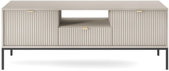 Тумба під телевізор Perfect Home Нова / Nova 2-дверна з 1 шухлядою і чорними ніжками RTV154 Кашемір (PFH-091230)