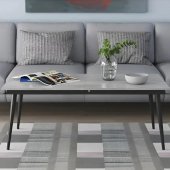 Стіл трансформер журнальний Dandi Small Ferrum-decor 45x120 160)x70 Чорний метал ДСП Бетон 16 мм (FRD-106793)