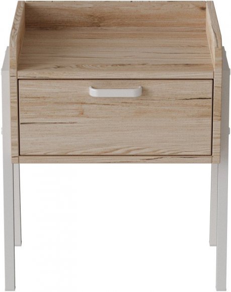 Тумба модульна Ferrum-decor Бетті 540x450x320 метал Білий ДСП Дуб Сан-Марино 16 мм (FRD-102991)