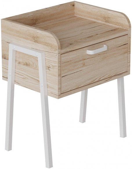 Тумба модульна Ferrum-decor Бетті 540x450x320 метал Білий ДСП Дуб Сан-Марино 16 мм (FRD-102991)