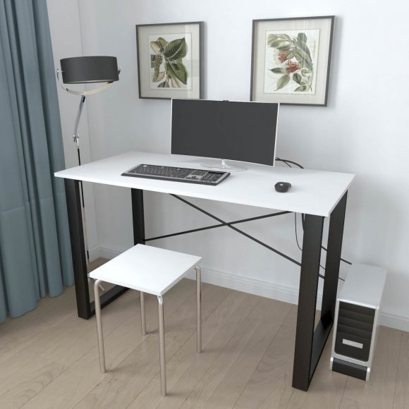 Письмовий стіл Ferrum-decor Драйв 750x1200x700 Чорний метал ДСП Біле 16 мм (FRD-103171)