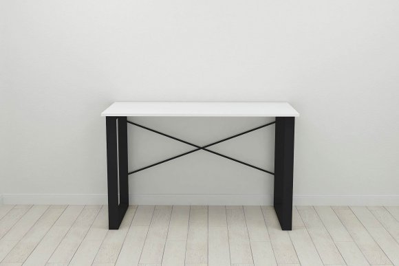 Письмовий стіл Ferrum-decor Драйв 750x1200x700 Чорний метал ДСП Біле 16 мм (FRD-103171)