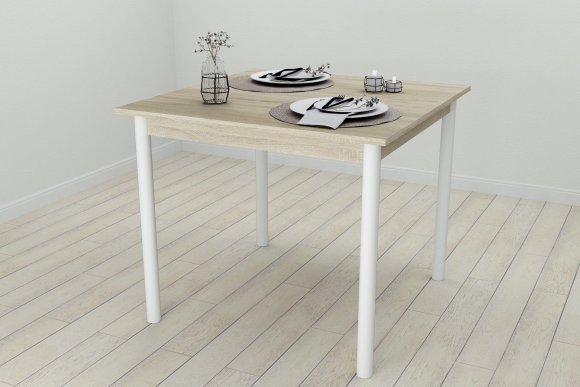 Кухонний стіл Ferrum-decor Агата 75x90x90 Білий ДСП Сонома 16мм (FRD-106258)
