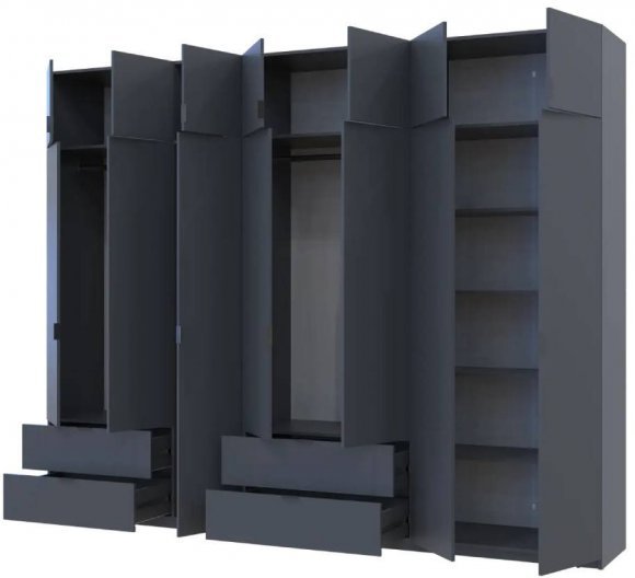 Шафа для одягу Doros Лукас Графіт 3+4 ДСП 300х50х240 DRS-011698 (42005133)