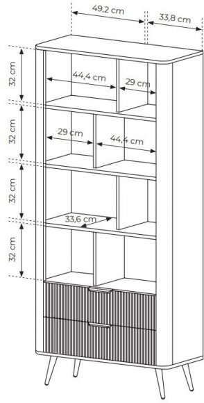 Стелаж Perfect Home Ланте / Lante 2S з 2 шухлядами і золотими ніжками Чорний (PFH-091189) Стелаж Perfect Home Ланте / Lante 2S з 2 шухлядами і золотими ніжками Чорний (PFH-091189)