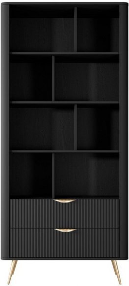 Стелаж Perfect Home Ланте / Lante 2S з 2 шухлядами і золотими ніжками Чорний (PFH-091189) Стелаж Perfect Home Ланте / Lante 2S з 2 шухлядами і золотими ніжками Чорний (PFH-091189)
