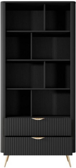 Стелаж Perfect Home Ланте / Lante 2S з 2 шухлядами і золотими ніжками Чорний (PFH-091189) Стелаж Perfect Home Ланте / Lante 2S з 2 шухлядами і золотими ніжками Чорний (PFH-091189)