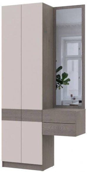 Передпокій Doros Сола 1+2 Канноло/Кашемір ДСП/дзеркало 105х40х215 (DRS-011897)