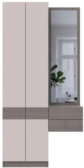 Передпокій Doros Сола 1+2 Канноло/Кашемір ДСП/дзеркало 105х40х215 (DRS-011897)