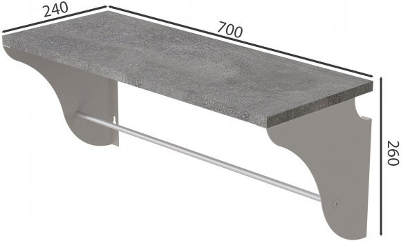 Настінна полиця Ferrum-decor Комфі 260x700x240 метал Білий ДСП Бетон 16 мм (FRD-102771) Настінна полиця Ferrum-decor Комфі 260x700x240 метал Білий ДСП Бетон 16 мм (FRD-102771)