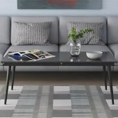 Стіл трансформер журнальний Dandi Small Ferrum-decor 45x120 160)x70 Чорний метал ДСП Сосна Кембра 16 мм (FRD-106794)