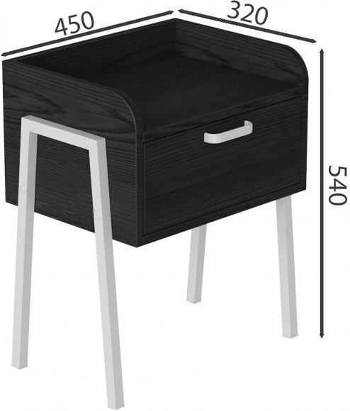 Тумба модульна Ferrum-decor Бетті 540x450x320 метал Білий ДСП Сосна Кембра 16 мм (FRD-102992)