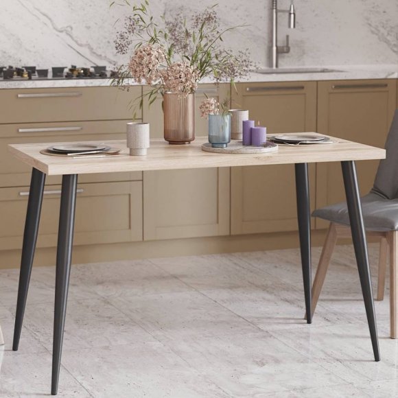 Кухонний стіл Марсель 30 Ferrum-decor 75x120x70 Чорний метал ДСП Дуб Сан-Марино 32 мм (FRD-106692) Кухонний стіл Марсель 30 Ferrum-decor 75x120x70 Чорний метал ДСП Дуб Сан-Марино 32 мм (FRD-106692)