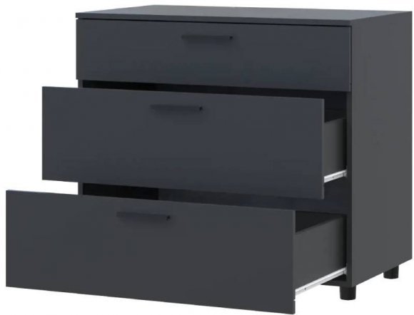 Комод Doros Торн Антрацит 3Ш 90х51.6х80 (DRS-012092) Комод Doros Торн Антрацит 3Ш 90х51.6х80 (DRS-012092)