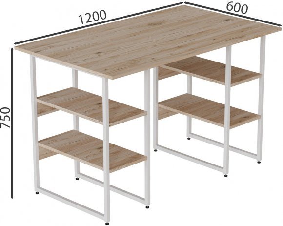 Комп'ютерний стіл Ferrum-decor Карен 75x120x60 білий ДСП Дуб Сан-Марино 16мм (FRD-102259)