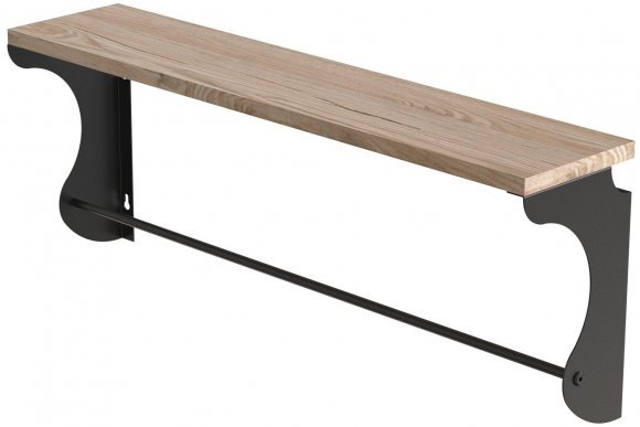 Полиця настінна Ferrum-decor Юзібі 270x500x150 метал Чорний ДСП Дуб Сан-Марино 16 мм (FRD-102654)