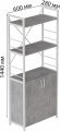 Етажерка 3/60 Ferrum-decor Серії Конект із тумбою 144x60x28 Білий ДСП Бетон (FRD-104455)