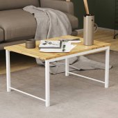 Стіл журнальний приставний Террі Комбо Ferrum-decor 345x662x440 Білий метал ДСП Дуб Артизан 16 мм (FRD-105148)